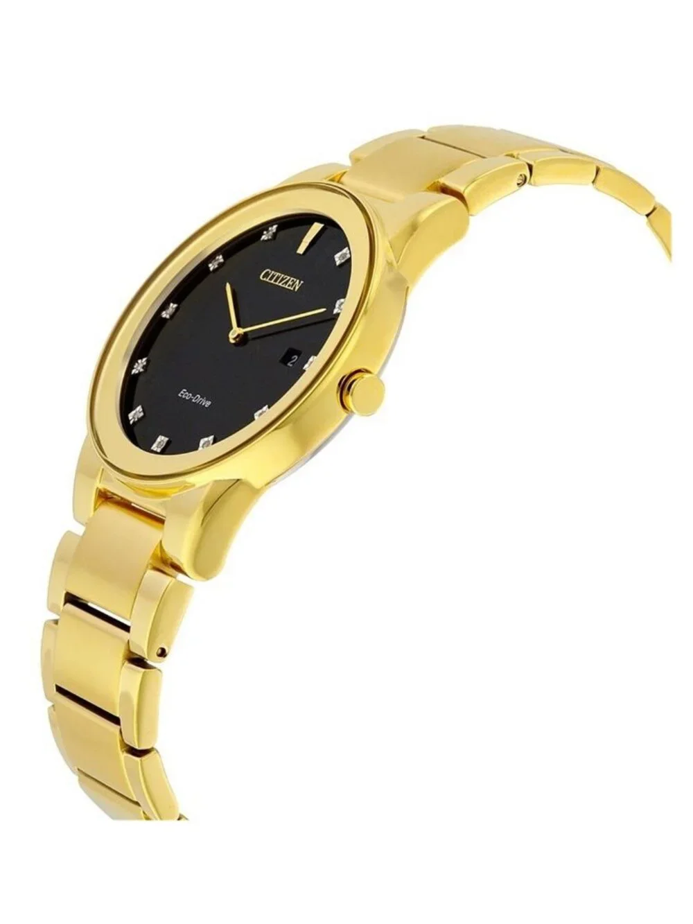 NWT Citizen Axiom Black Dial Gold-tone Diamond Men's Watch